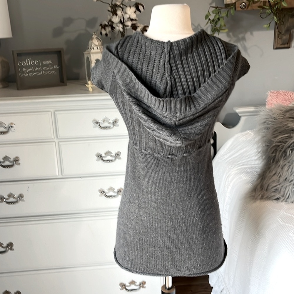 Hooded Sweater Gray Pullover Womens Small Acrylic Womens Small - Picture 11 of 15